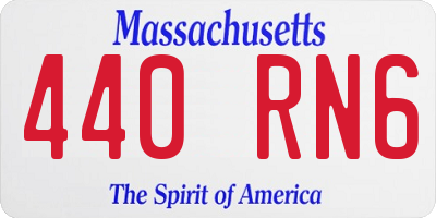 MA license plate 440RN6
