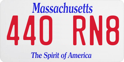 MA license plate 440RN8