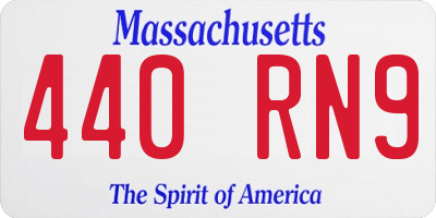 MA license plate 440RN9