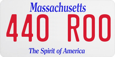 MA license plate 440RO0