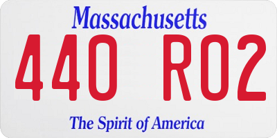 MA license plate 440RO2