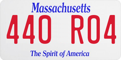 MA license plate 440RO4