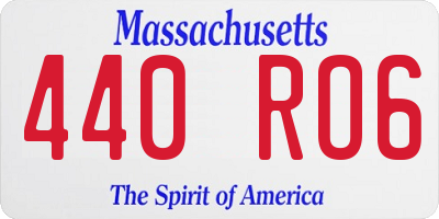 MA license plate 440RO6