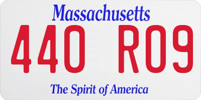 MA license plate 440RO9