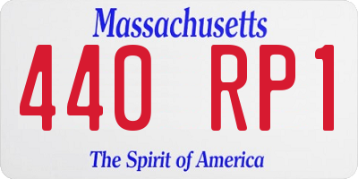 MA license plate 440RP1