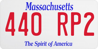 MA license plate 440RP2