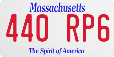 MA license plate 440RP6