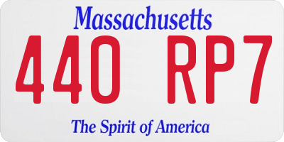 MA license plate 440RP7