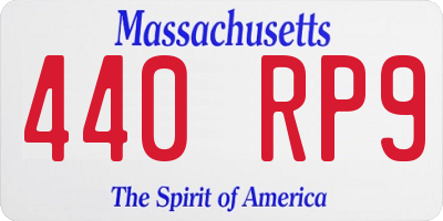 MA license plate 440RP9