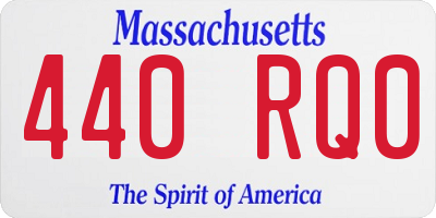 MA license plate 440RQ0