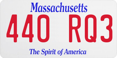 MA license plate 440RQ3