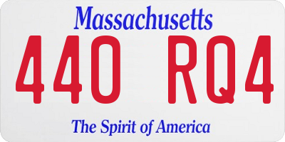MA license plate 440RQ4