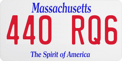 MA license plate 440RQ6