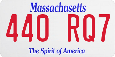 MA license plate 440RQ7