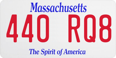 MA license plate 440RQ8