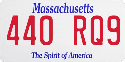 MA license plate 440RQ9