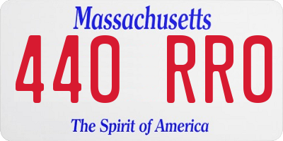 MA license plate 440RR0