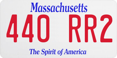 MA license plate 440RR2