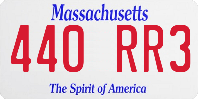 MA license plate 440RR3