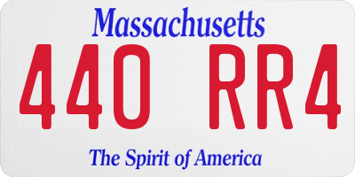 MA license plate 440RR4