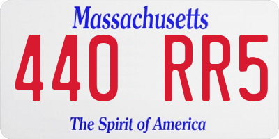 MA license plate 440RR5