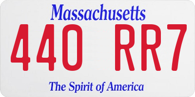 MA license plate 440RR7