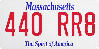 MA license plate 440RR8