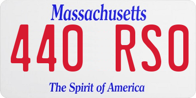 MA license plate 440RS0