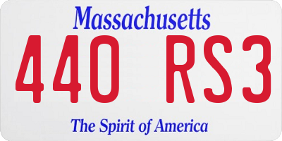 MA license plate 440RS3