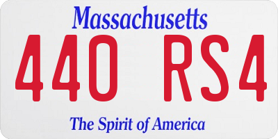 MA license plate 440RS4
