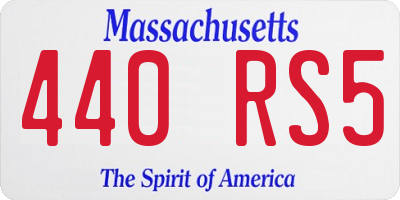 MA license plate 440RS5