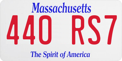 MA license plate 440RS7
