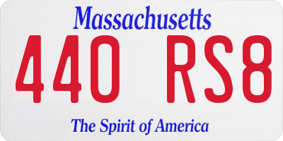 MA license plate 440RS8