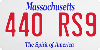 MA license plate 440RS9