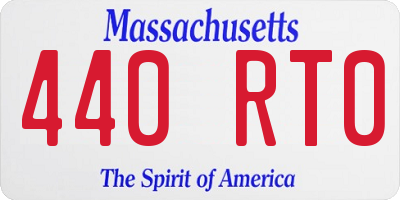 MA license plate 440RT0