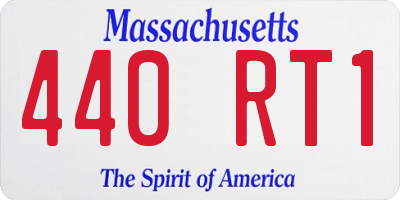 MA license plate 440RT1