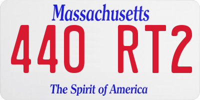 MA license plate 440RT2