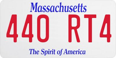 MA license plate 440RT4