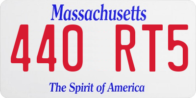 MA license plate 440RT5