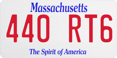 MA license plate 440RT6