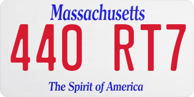 MA license plate 440RT7