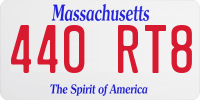 MA license plate 440RT8