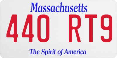 MA license plate 440RT9