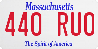 MA license plate 440RU0