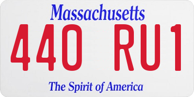 MA license plate 440RU1