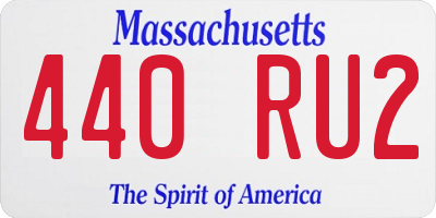 MA license plate 440RU2