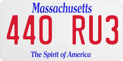 MA license plate 440RU3