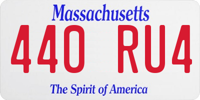 MA license plate 440RU4