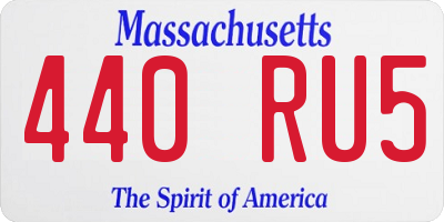 MA license plate 440RU5