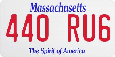 MA license plate 440RU6